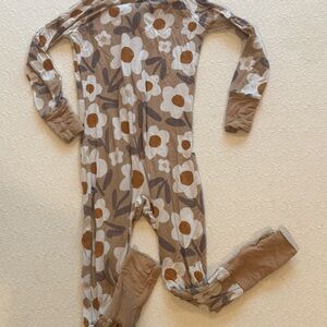 Little Sleepies Brown Floral Kids Footie